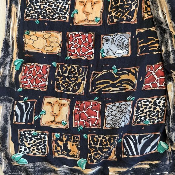 RALPH MARLIN & Co Designer Silk Scarf 11x58“ Long Rectangle Vintage Animal Print - Picture 3 of 4